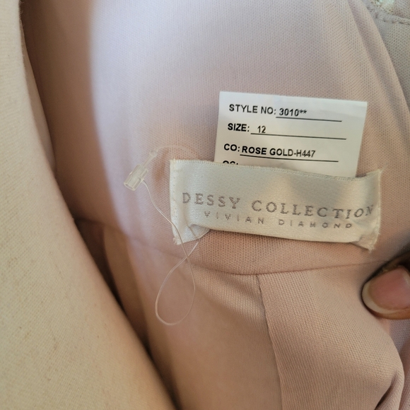 Dessy Collection Maxi Gown Rose Gold Sequins Sleeveless Scoop Neck - Picture 8 of 8